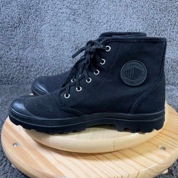 Palladium Pampa Hi Boots Mens Size 10 Black Canvas Lug Sole Ankle Combat - Picture 1 of 10